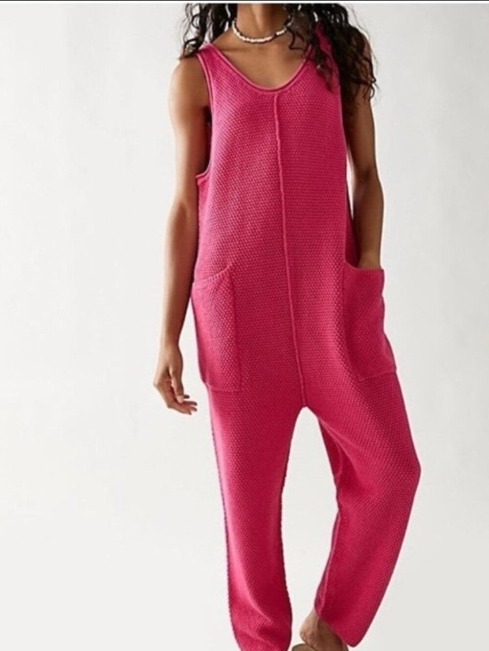 Free People Hailee Sweater Jumper, Pink Phenom Size M
